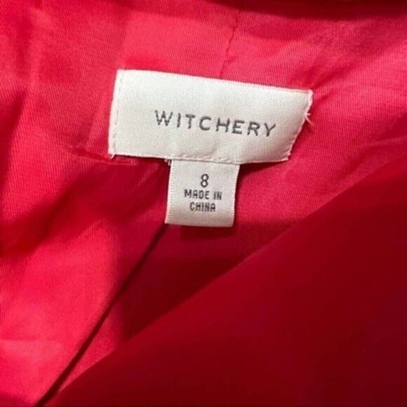 Witchery Australia Red Longline slim One Button Softshell Blazer Size Small - Picture 7 of 9